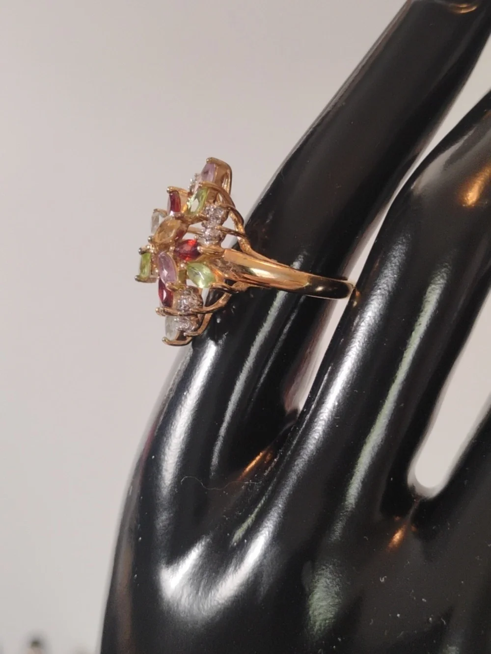 Multicolor Floral Gemstone Ring - Women Jewelry